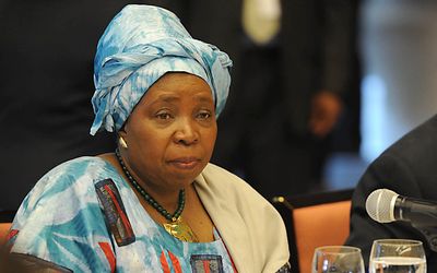 TOP TABLE: African Union Commission chairwoman Nkosazana Dlamini-Zuma speaks at the AU’s headquarters in Addis Ababa, Ethiopia, on Sunday. Picture: GCIS