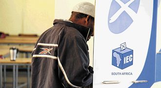 MARK THE SPOT: A voter casts his vote at Boitshoko Secondary School polling station in Ikageng, Tlokwe, during a by-election in August this year. Picture: SOWETAN/SUNDAY WORLD