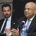 Goldman Sachs SA head Colin Coleman, left, and Finance Minister Pravin Gordhan at the release of Goldman Sachs’s report on the past two decades of democracy, at the Nelson Mandela Foundation last week. Picture: PUXLEY MAKGATHO