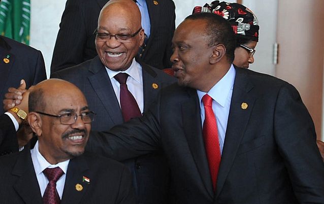 (Left to right) Sudanese President Omar al-Bashir, President Jacob Zuma and Kenyan President Uhuru Kenyatta at the African Union Summit 2013.  Picture: GCIS 