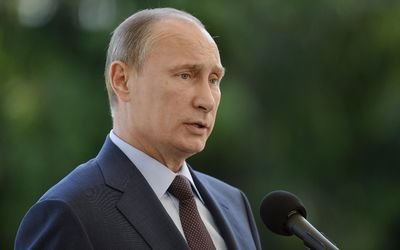 Russian President Vladimir Putin speaks at a news conference at the presidential summer residence Kultaranta in Naantali on Tuesday. Picture: REUTERS