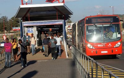 COMMUTE: Users of the Rea Vaya bus rapid transport service in Soweto. Picture: SOWETAN