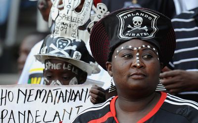 Orlando Pirates fan Joy Chauke during an Absa Premiership match between Pirates and Bloemfontein Celtic in November 2009 in Soweto. Picture: GALLO IMAGES/LEFTY SHIVAMBU