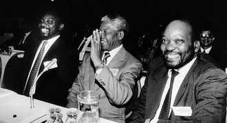Cyril Ramaphosa, Nelson Mandela and Jacob Zuma at Codesa talks, circa 1993. Picture: TIMES MEDIA