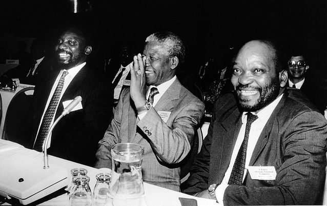 Cyril Ramaphosa, Nelson Mandela and Jacob Zuma at Codesa talks, circa 1993. Picture: TIMES MEDIA