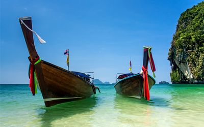 Two longtail boats along the Andaman Sea coast of Thailand. Picture: THINKSTOCK
