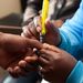 A voter is marked by an election official in Attridgeville, Pretoria, on Wednesday.  Picture: GCIS