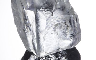 The 232-carat white diamond, worth as much as $20m, discovered by Petra Diamonds at its Cullinan mine, east of Pretoria. PICTURE: PETRA DIAMONDS