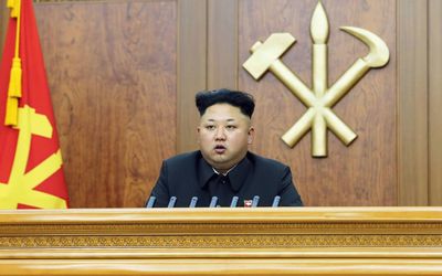 North Korean leader Kim Jong Un delivers a New Year's address in this Thursday photo released by North Korea's Korean Central News Agency (KCNA) in Pyongyang. Picture: REUTERS / KCNA 