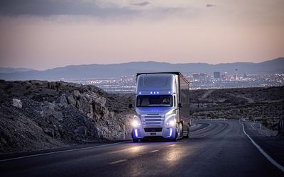 Two self-driving Freightliner trucks have been certified for use on Nevada highways.  Picture: QUICKPIC