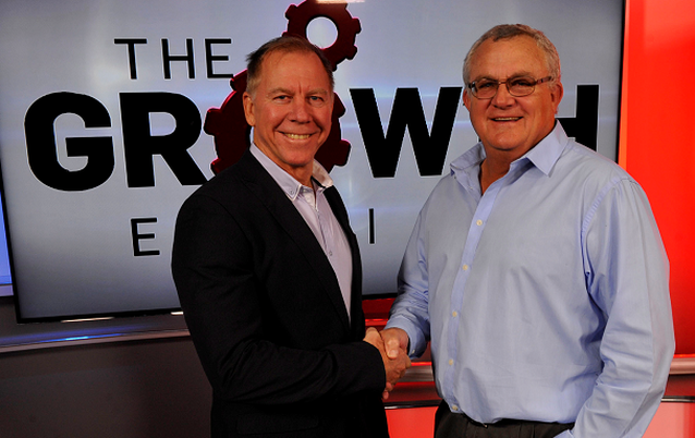 Rod Welford, executive chairman of Ensight Energy Solutions company, left, and Kobie Naude, general manager of asset management at Palabora Mining Company, at the BDTV Studio in Rosebank. Picture: FREDDY MAVUNDA