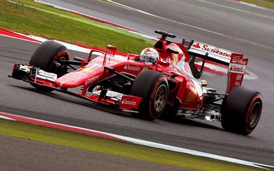Ferrari’s Sebastian Vettel during a practice session ahead of Sunday’s British Grand Prix. Picture: EPA/GEOFF CADDICK