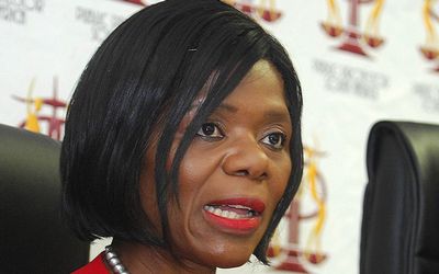 Public Protector Thuli Madonsela at a briefing on Monday during which she bemoaned attacks against her office and her report on Nkandla by members of the government. Picture: PUXLEY MAKGATHO