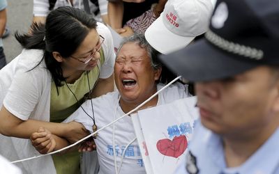 Wang Zhuncai  whose daughter was aboard Malaysia Airlines flight MH370. Picture: REUTERS