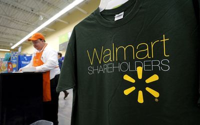 Souvenir T-shirts are seen for sale at the Walmart Neighborhood Market. Picture: REUTERS