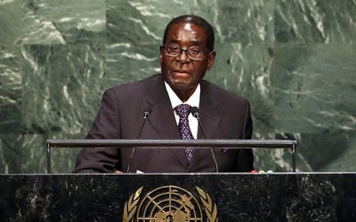 Zimbabwe President Robert Mugabe addresses a plenary meeting of the United Nations Sustainable Development Summit 2015 at the United Nations headquarters in New York, the US, on Friday. Picture: REUTERS/ANDREW KELLY