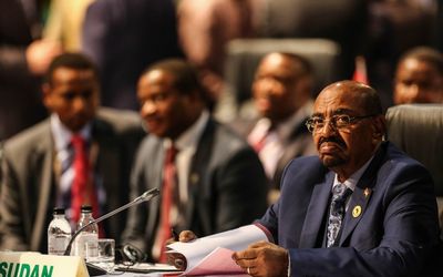Sudanese president Omar al- Bashir at the African Union summit in Johannesburg in June. He narrowly escaped arrest, fleeing SA as the High Court was hearing his case. Picture: THE TIMES