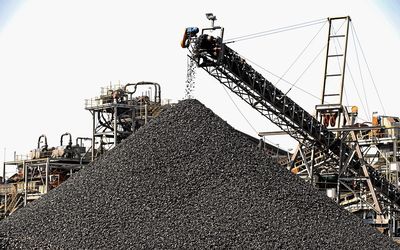 COUNTING THE COST: A pile of coal is seen at Exxaro Group’s Inyanda Coal Mine in Witbank. The mining company estimates that the carbon tax will cost it about R100m a year. Picture: ROBERT TSHABALALA
