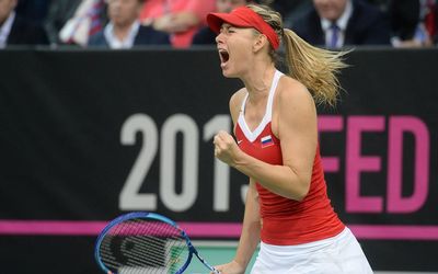 ON DUTY:  Maria Sharapova took Russia within a point of winning the Fed Cup after coming back from a set down to beat Petra Kvitova of the Czech Republic in a tense final rubber. Picture: AFP PHOTO/MICHAL CIZEK