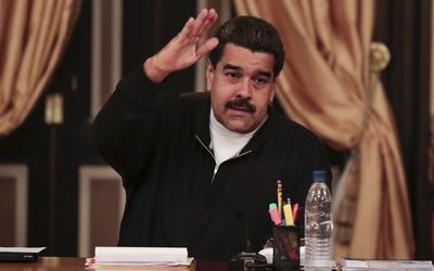 Venezuela's President Nicolas Maduro during a meeting with governors and ministers at Miraflores Palace in Caracas on Monday. Picture: REUTERS