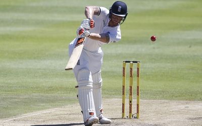 England's Ben Stokes plays a shot during the second cricket test match against South Africa in Cape Town on Sunday. Picture: REUTERS