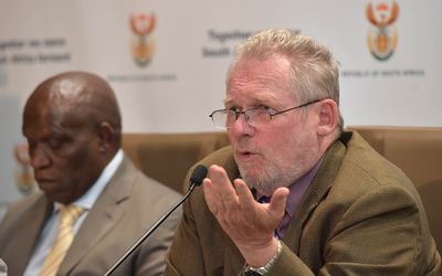Rob Davies addresses the media and the public on government's decision on the African Growth and Opportunity Act on Monday in Pretoria. Picture: GCIS