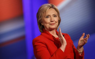 Hillary Clinton, former Secretary of State and 2016 Democratic presidential candidate, applauds during a Democratic Town Hall event in Des Moines, Iowa, U.S., on Monday, Jan. 25, 2016. Picture: PATRICK T. FALLON/BlOOMBERG