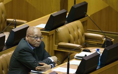 President Jacob Zuma listens to the state of the nation debate in Parliament on Tuesday.  Picture: TREVOR SAMSON