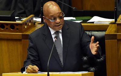 COMPOSED:  President Jacob Zuma responds to questions raised during the state of the nation address debate in the National Assembly on Thursday. Picture: GCIS