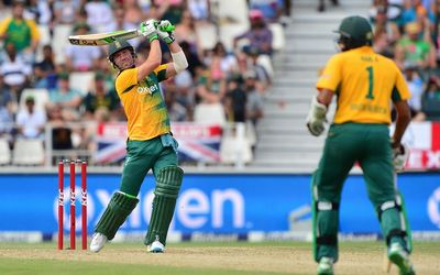 AB FAB:  AB de Villiers clears the boundary against England at the Wanderers last month. The Australians can expect a similar performance in the coming Twenty20 series that starts in Durban on Friday. Picture: GAVIN BARKER/BACKPAGEPIX