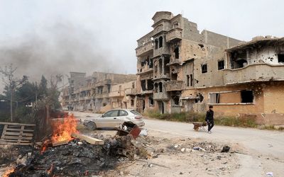 GUTTED: The destruction wrought by Islamic State in Benghazi is testament to how entrenched it has become in the Libyan city.  Picture: REUTERS/ESAM OMRAN AL-FETORI