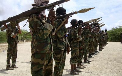 Al-Shabaab parades new recruits near Mogadishu, Somalia, in October 2010. Picture: REUTERS/FEISAL OMAR