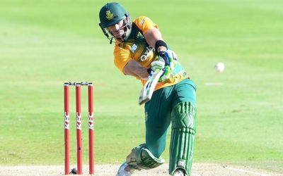 Faf du Plessis of the Proteas during the 2nd KFC T20 International match between South Africa and Australia in Johannesburg on Sunday. Picture: GALLO IMAGES/LEE WARREN 
