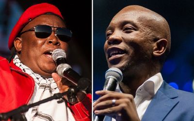 The Economic Freedom Fighters’ Julius Malema, left, and the Democratic Alliance’s Mmusi Maimane will up the ante in the run-up to the local government elections as they vie for a share of opposition supporters. Picture: THE HERALD/SUNDAY TIMES