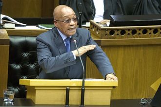 President Jacob Zuma responds to questions from MPs in the National Assembly in Cape Town, on Thursday. Picture: DoC