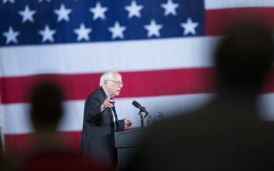 Democratic presidential candidate Senator Bernie Sanders at a campaign rally at the Alliant Energy Center on Saturday Madison, Wisconsin. Picture: AFP