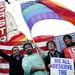 Same-sex marriage supporters take part in a march in support of gay marriage in San Francisco, California, on Monday. Picture: REUTERS