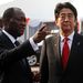 Côte d'Ivoire President Alassane Ouattara, left, talks with Japanese Prime Minister Shinzo Abe at the presidential palace in Abidjan last week.  Picture: REUTERS