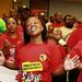 Delegates of Numsa and allied unions sing in praise of Zwelinzima Vavi at the Coastlands  Hotel in Durban on Sunday after the Cosatu leader’s court victory. Picture: RAJESH JANTILAL
