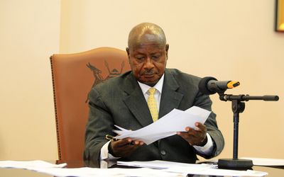 Ugandan President Yoweri Museveni signs an anti-homosexuality bill into law in Entebbe, southwest of the capital, Kampala, this week. Picture: REUTERS
