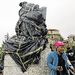 A statue of Cecil John Rhodes at UCT stands covered by black plastic bags. Students have pelted the statue with faeces, saying that the artwork represents white supremacy. Picture: ADRIAN DE KOCK