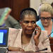 Communications Minister Dina Pule before a communications portfolio committee meeting in Parliament on Tuesday. Picture: TREVOR SAMSON