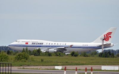 Air China plane, with Chinese President Xi Jinping onboard, taxis shortly after landing in Ufa, Russia. Picture: REUTERS/BRICS/PHOTOHOST/RIA NOVOSTI