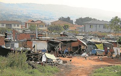 FACILITY FAILURE: Squatters in of Honeydew, northwest of Johannesburg, are sandwiched between highly priced properties. About 200 people live in the 39 shacks without water or sanitation. Picture: Bafana Mahlangu, SOWETAN