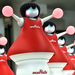 Japan's electronic parts maker Murata Manufacturing unveils 10 small robots for cheerleading, known as the Murata Cheerleaders,  at a media preview in Tokyo on Thursday. Picture: AFP