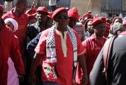 Economic Freedom Fighters leader and a group of EFF members march to the Gauteng legislature on Tuesday.  Picture: PUXLEY MAKGATHO