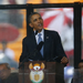US President Barack Obama delivers his speech at the memorial service Nelson Mandela at the FNB soccer stadium in Johannesburg on Tuesday. Picture: REUTERS