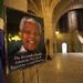 A poster is pictured in the lobby during a memorial service for the late Nelson Mandela at the Riverside Church in New York on Wednesday.  Picture: REUTERS