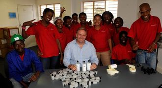 Bruce Turner, MD of The Bespoke Amenities Company, and his staff are pictured here in the manufacturing precinct of Kya Sands, north of Johannesburg, last week. Turner has created more than 100 jobs since 2012 and plans to grow further. Picture: FREDDY MAVUNDA