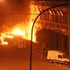 Vehicles on fire outside Splendid Hotel in Ouagadougou, Burkina Faso, on January 15 during a siege by gunmen allied to al-Qaeda. Picture: REUTERS